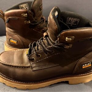 Ariat Brown Work Boots with Tan Outsole